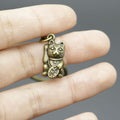 Metal Lucky Cat Keychain Cute Bag Charm Gift view 4