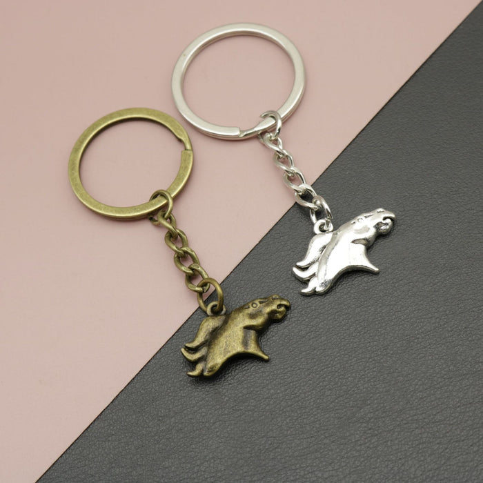 Metal Simple Horse Head Keychain Bag Charm Gift
