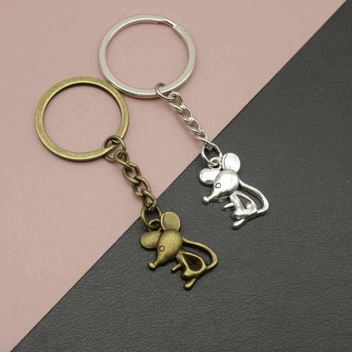 Metal Mouse Shape Keychain Cute Bag Charm Gift