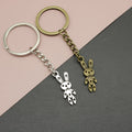 Zinc Alloy Minimalist Rabbit Keychain For Bag Charm Gift view 1