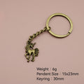 Zinc Alloy Minimalist Horse Keychain Bag Charm Gift – Antique Copper view 2
