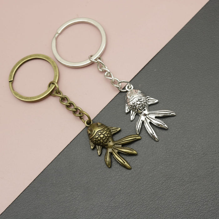 Zinc Alloy Simple Goldfish Keychain Bag Charm Gift