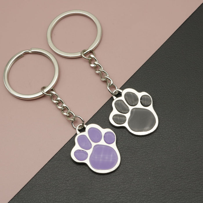 Zinc Alloy Cartoon Dog Paw Tag Keychain For Bag Charm
