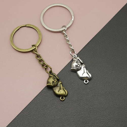 Metal Cat Shape Keychain Bag Charm Gift
