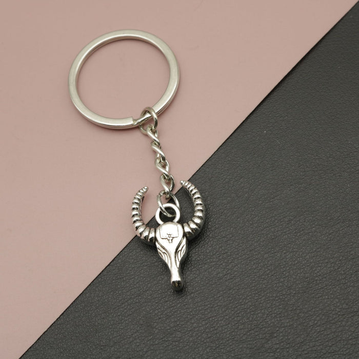 Metal Bull Head Keychain Bag Charm Gift for Men