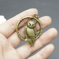 Metal Owl Keychain Bag Charm – Antique Copper view 4