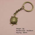 Zinc Alloy Minimalist Turtle Keychain Bag Charm Gift – Antique Copper view 2