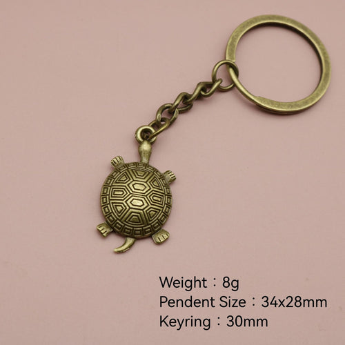 Zinc Alloy Minimalist Turtle Keychain Bag Charm Gift – Antique Copper