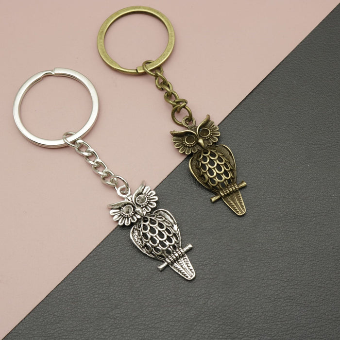 Zinc Alloy Owl Keychain Minimalist Bag Charm Gift