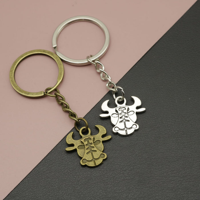 Metal Bull Head Keychain For Car Key Ring Gift