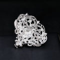 White Silver Tone Heart Crystal Metal Brooch Pin for Jackets and Lapels view 5