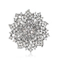 Black Silver Tone Bauhinia Flower Wreath Crystal Eight Designs Metal Brooch Pin view 3
