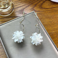 Elegant Fairy Forest White Shell Flower Resin Long Wavy Line Alloy Drop Dangle Statement Earrings view 3