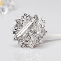 Black Silver Tone Bauhinia Flower Wreath Crystal Eight Designs Metal Brooch Pin view 5
