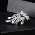 Silver Tone Ribbon Bow Openwork Crystal Metal Brooch Pin view 5