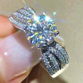 European American Luxury Round Ring For Women Oversized Starry Swing Arm Index Finger Jewelry view 1
