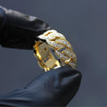 Cuban Chain Zircon Self Discipline Ring For Men, Trendy Luxury Niche Design Index Finger Ring view 2