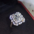 New Square Princess Ring For Women, European American Fashion Engagement Court Classic Band view 3