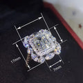 New Square Princess Ring For Women, European American Fashion Engagement Court Classic Band view 4