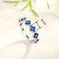 Blue Flower Petal Clover Ring Fashion Trendy Internet Style Floral Finger Jewelry view 3