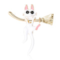Alloy Enamel Cat Broom Brooch Pin For Women Clothing Gifts view 5