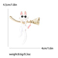 Alloy Enamel Cat Broom Brooch Pin For Women Clothing Gifts view 4
