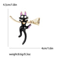 Alloy Enamel Cat Broom Brooch Pin For Women Clothing Gifts view 6