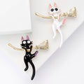 Alloy Enamel Cat Broom Brooch Pin For Women Clothing Gifts view 1