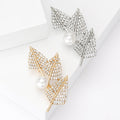 Alloy Three Leaf Pearl Brooch For Women's Clothing And Gifts view 1