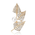 Alloy Three Leaf Pearl Brooch For Women's Clothing And Gifts view 5