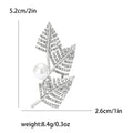 Alloy Three Leaf Pearl Brooch For Women's Clothing And Gifts view 6
