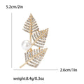 Alloy Three Leaf Pearl Brooch For Women's Clothing And Gifts view 4