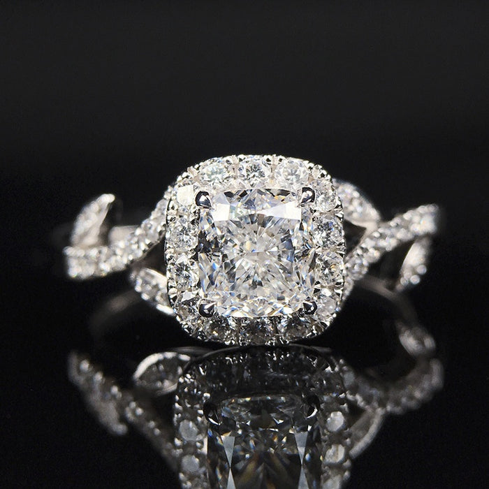 Princess Square Cut Zircon Inlaid Ring For Women, Fashion Engagement And Proposal Jewelry