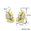 Wheat Ear Floral Leaf Stud Earrings For Women, Light Luxury Fashion Earrings For Square Round Faces view 3