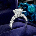 Classic Six Prong Micro Pave Zircon Bridal Ring, Sparkling Wedding Engagement Jewelry For Women view 1