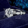 Classic Six Prong Micro Pave Zircon Bridal Ring, Sparkling Wedding Engagement Jewelry For Women view 4