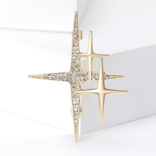 Alloy Starburst Brooch For Blazers Cardigans And Coats