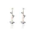 Elegant Lily Of The Valley Flower Tassel Chain Pearl Rhinestone Heart Stud Long Drop Earrings view 5