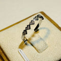 Luxury Design Heart Stack Ring With Zircon Inlaid Imitation Diamond Simple Personalized Tail Ring view 2