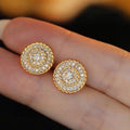 Vintage Round Zircon Stud Earrings, Fashion Temperament Women's Spring Commuter Ear Jewelry view 2
