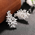 Women's Angel Wing Stud Earrings With Full Pave Cubic Zirconia Korean Fashion Design view 3