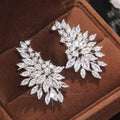 Women's Angel Wing Stud Earrings With Full Pave Cubic Zirconia Korean Fashion Design view 2
