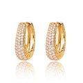 Hip Hop Street Style Zircon Hoop Earrings For Women, Hollow Design Minimalist Fashion Ear Jewelry view 2