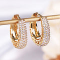 Hip Hop Street Style Zircon Hoop Earrings For Women, Hollow Design Minimalist Fashion Ear Jewelry view 1