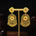 Bohemian Ethnic Long Teardrop Tassel Earrings, Rhinestone Tourist Attraction Non Pierced Ear Clips For Women view 3