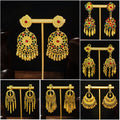 Bohemian Ethnic Long Teardrop Tassel Earrings, Rhinestone Tourist Attraction Non Pierced Ear Clips For Women view 1