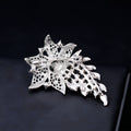 Silver Tone Flower Crystal Metal Brooch Pin 0 x 7 cm view 4