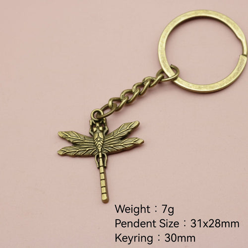 Metal Simple Dragonfly Shape Keychain Bag Charm