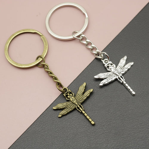 Metal Simple Dragonfly Shape Keychain Bag Charm