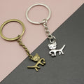 Metal Minimalist Cat Keychain Bag Charm Gift view 1